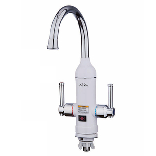 Double Handle South American Fast Electric Faucet Under Water,3s Out of Hot Water White/Red/Golden/Silver LD-201C