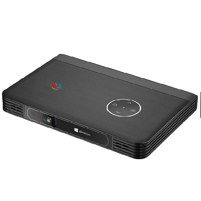 2 in 1 Portable Video Projector, Screenless Computer 1080P Supported,30000 Hours LED Black H3